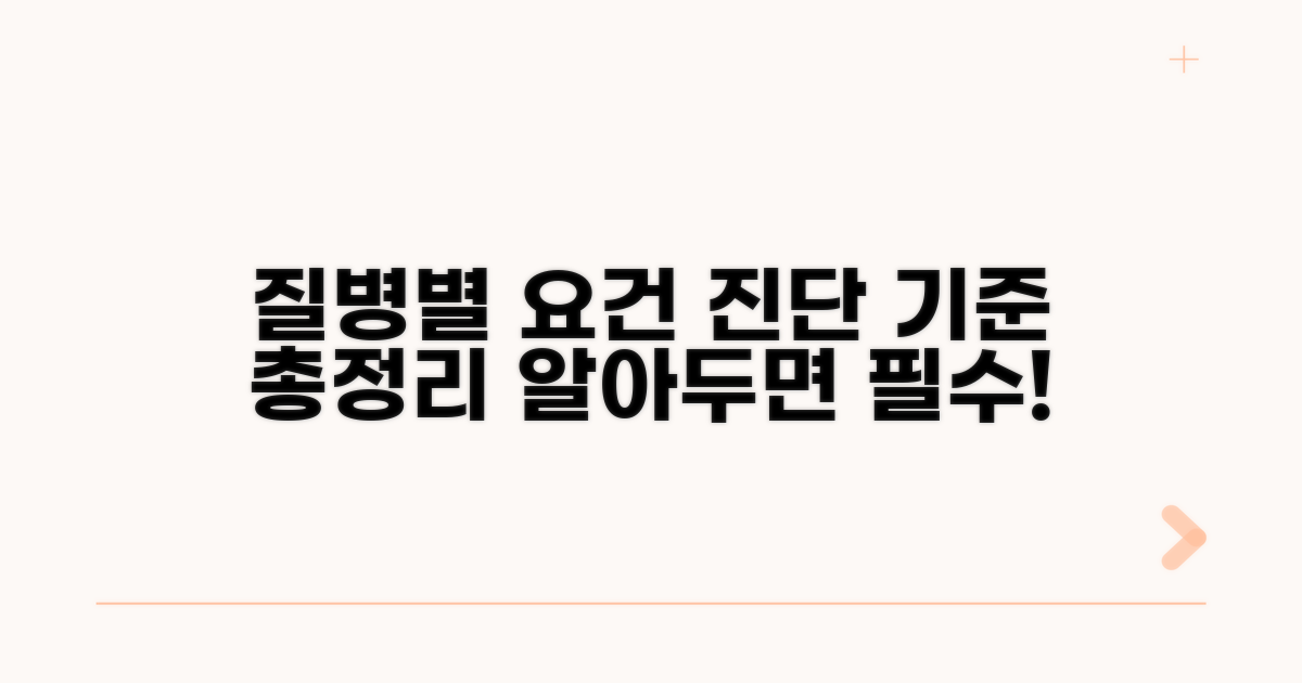 질병별 기준과 진단 요건