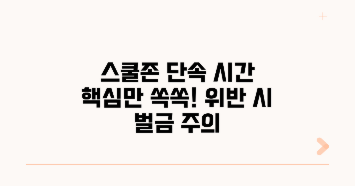 스쿨존 단속 시간, 핵심 요약