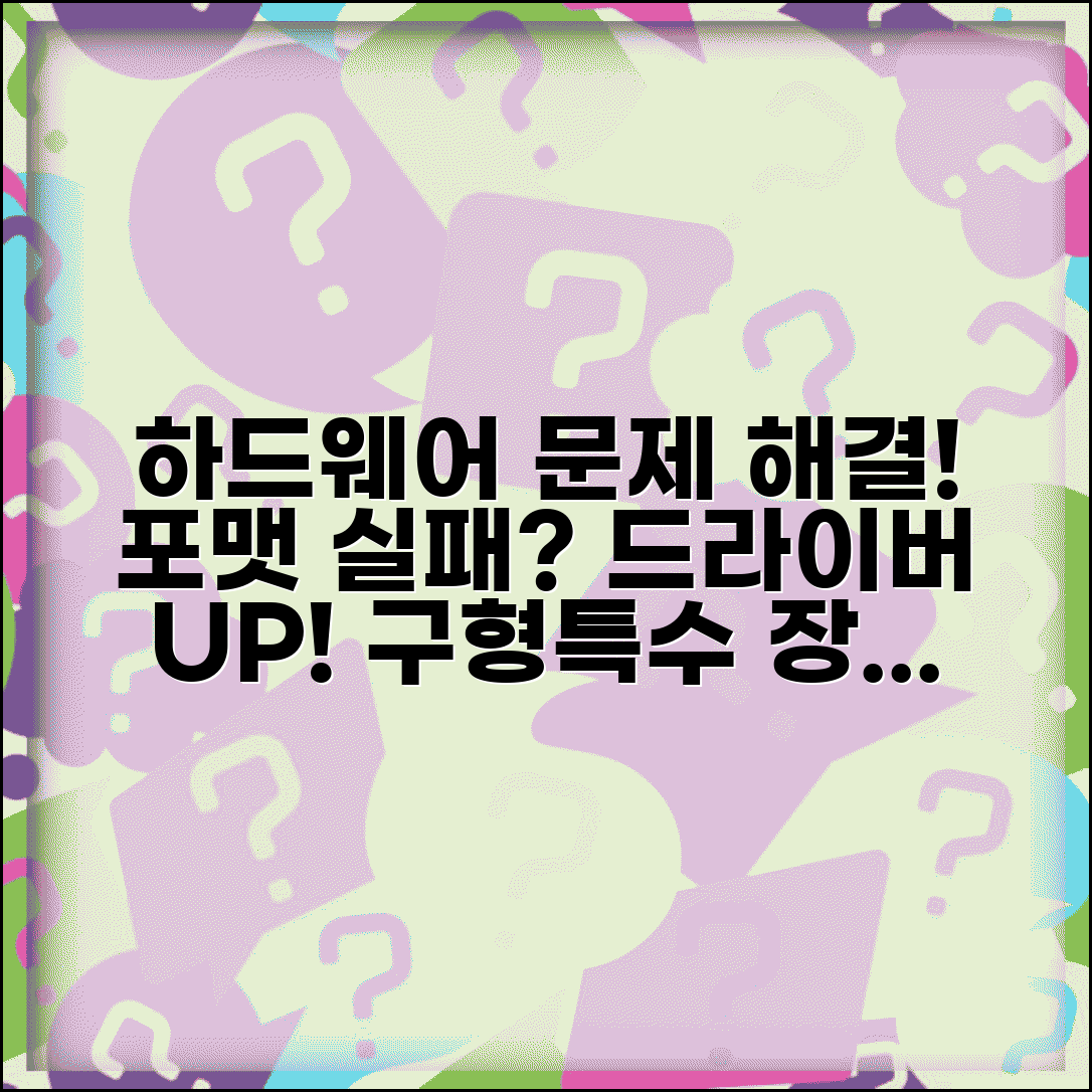 하드웨어 호환성 문제 해결 | 구형 시스템이나 특수 장치에서 포맷 실패시 드라이버 업데이트