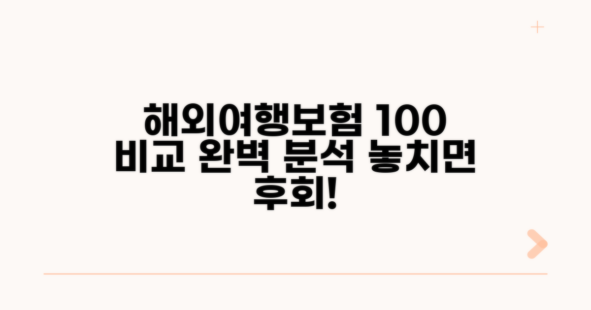 해외여행자보험 100% 비교법