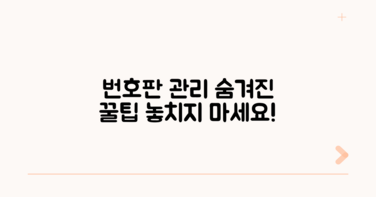 추가 팁: 번호판 관리 노하우
