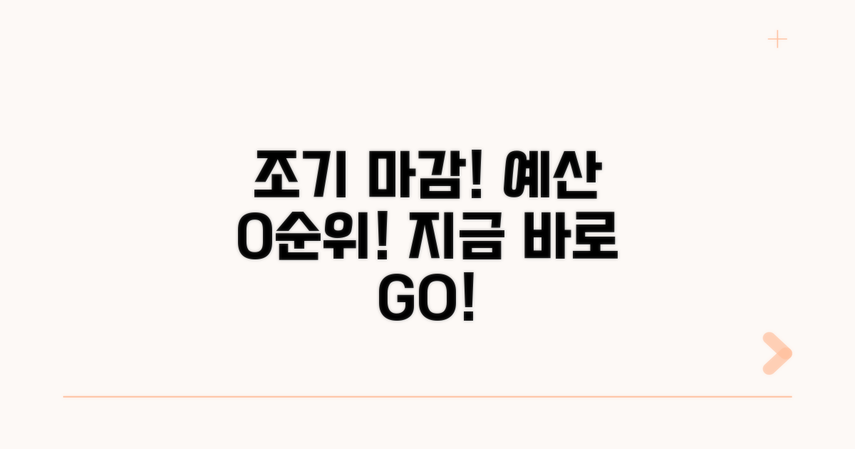 예산 소진 전 서둘러야 하는 이유