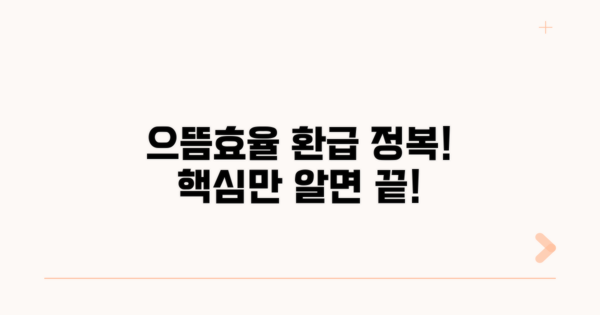 으뜸효율 환급, 이것만 알면 끝!