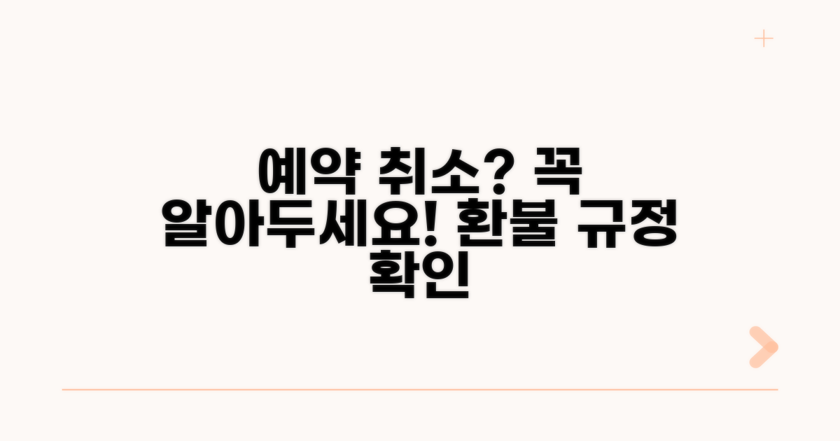 예약 취소 시 유의사항 안내