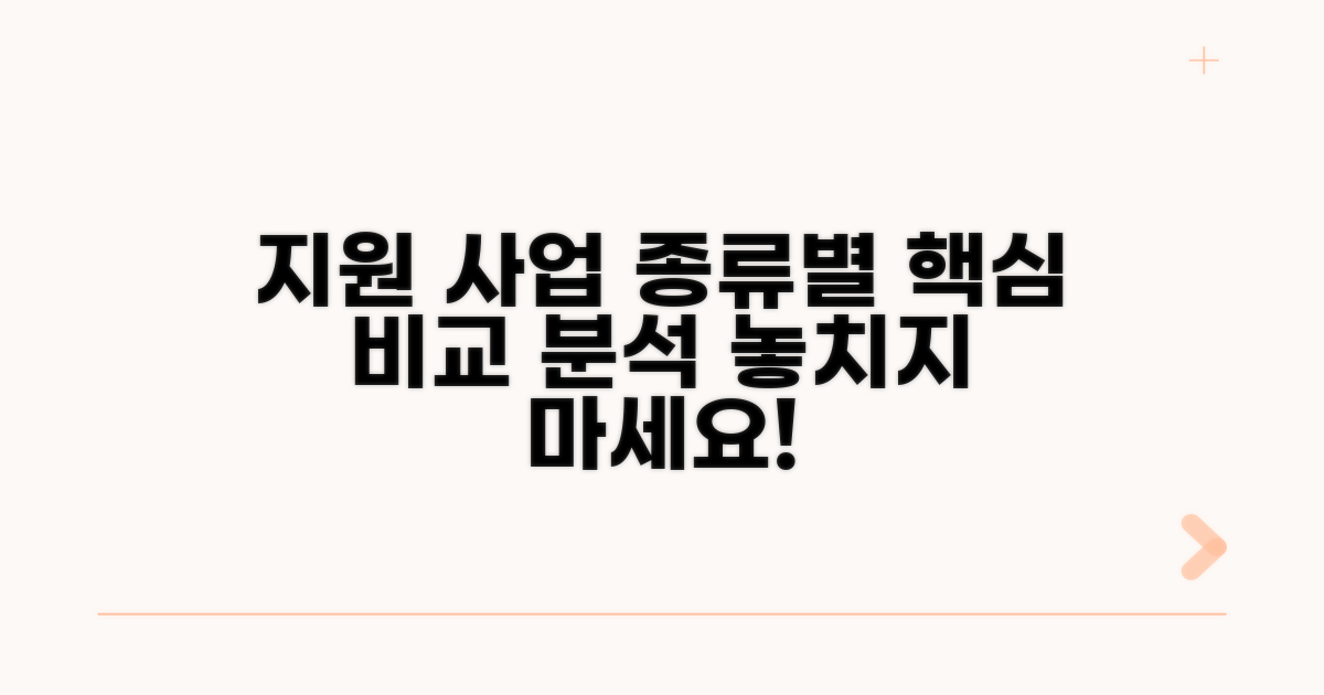 지원 사업 종류별 비교 분석