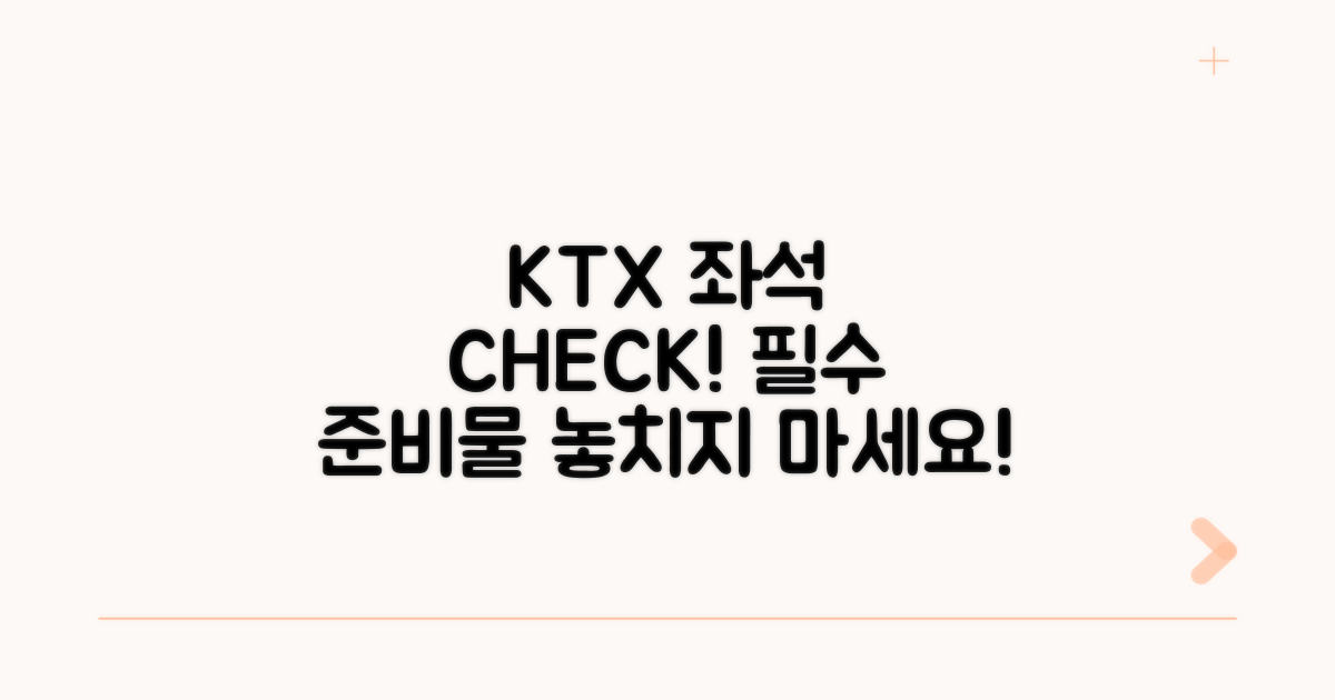 KTX 좌석 확인과 미리 준비할 것들