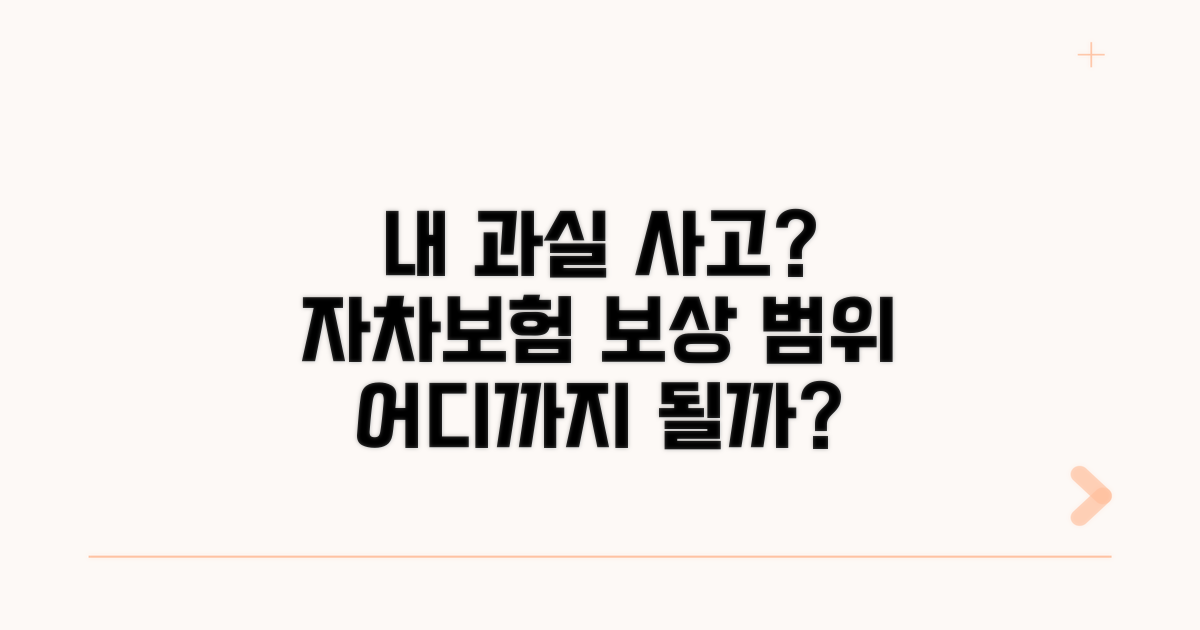 내 과실 사고 시 자차보험 보상 범위