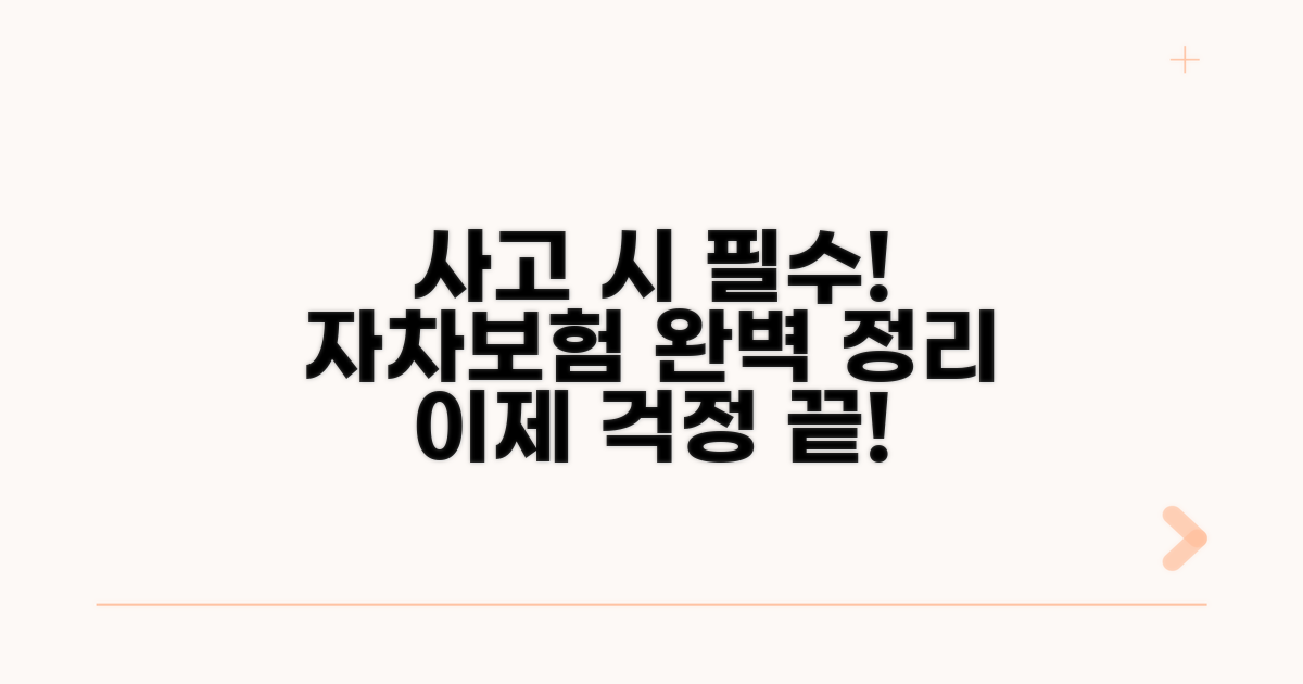 자차보험, 사고 처리 절차 완벽 정리
