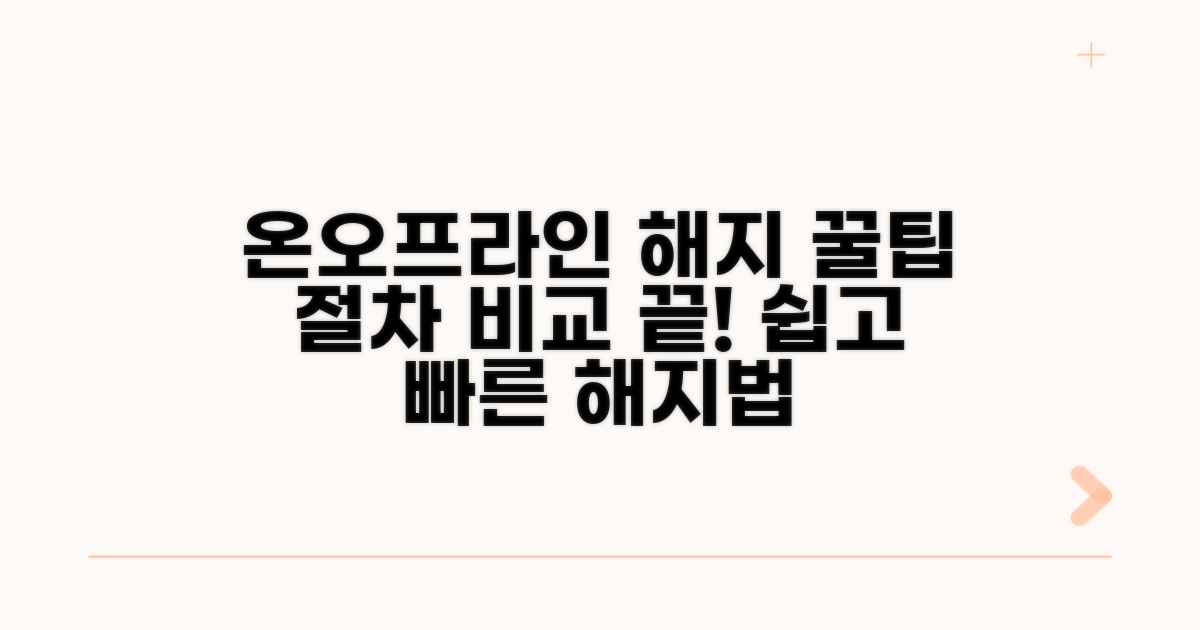 온라인/오프라인 해지 절차 비교