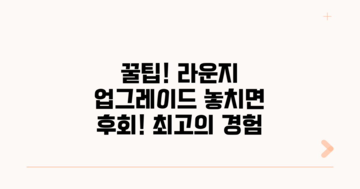 라운지 업그레이드 꿀팁
