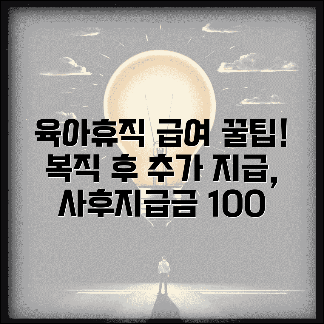 육아휴직급여 사후지급 | 복직 후 추가지급 | 사후지급금 신청서