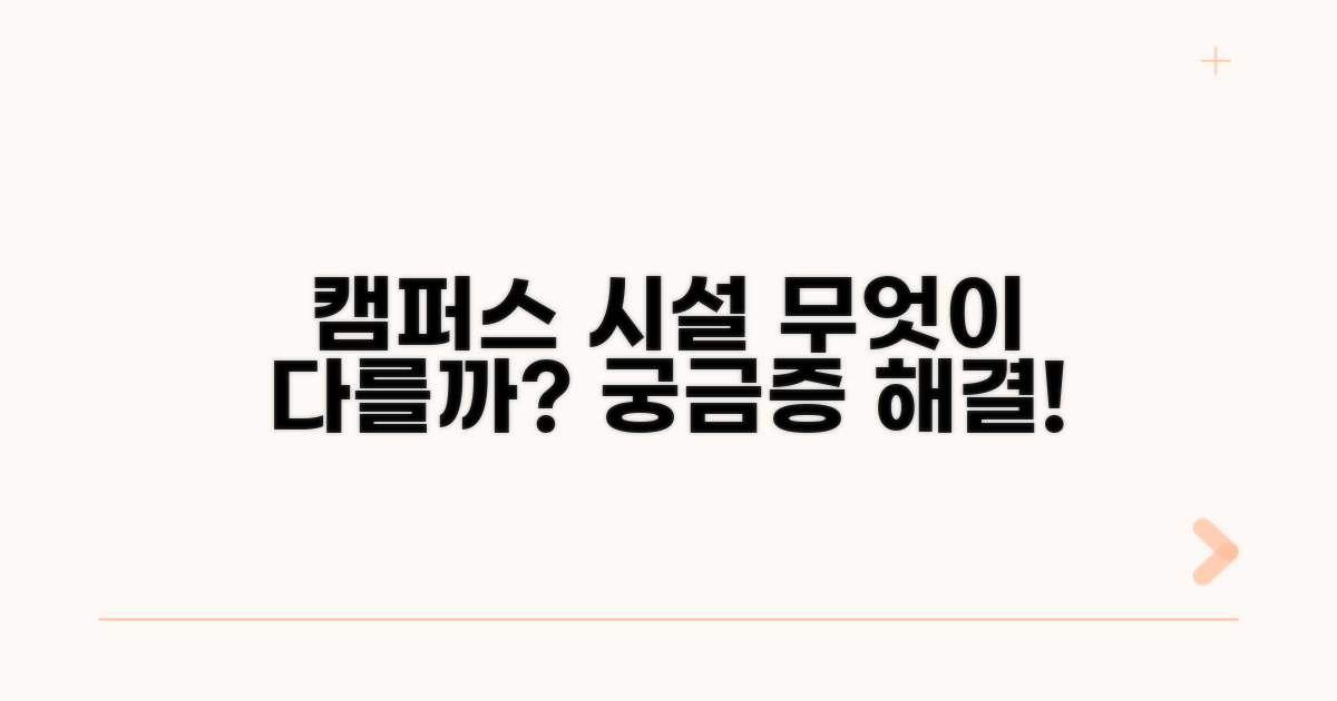 캠퍼스 시설, 무엇이 다를까?