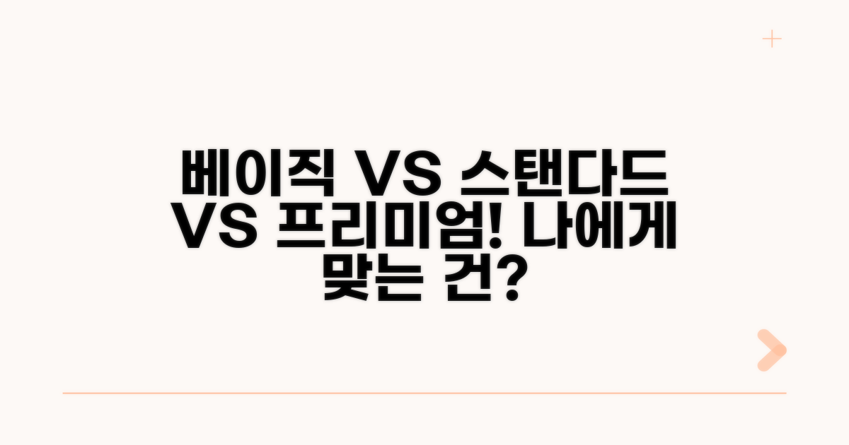 베이직 vs 스탠다드 vs 프리미엄 비교