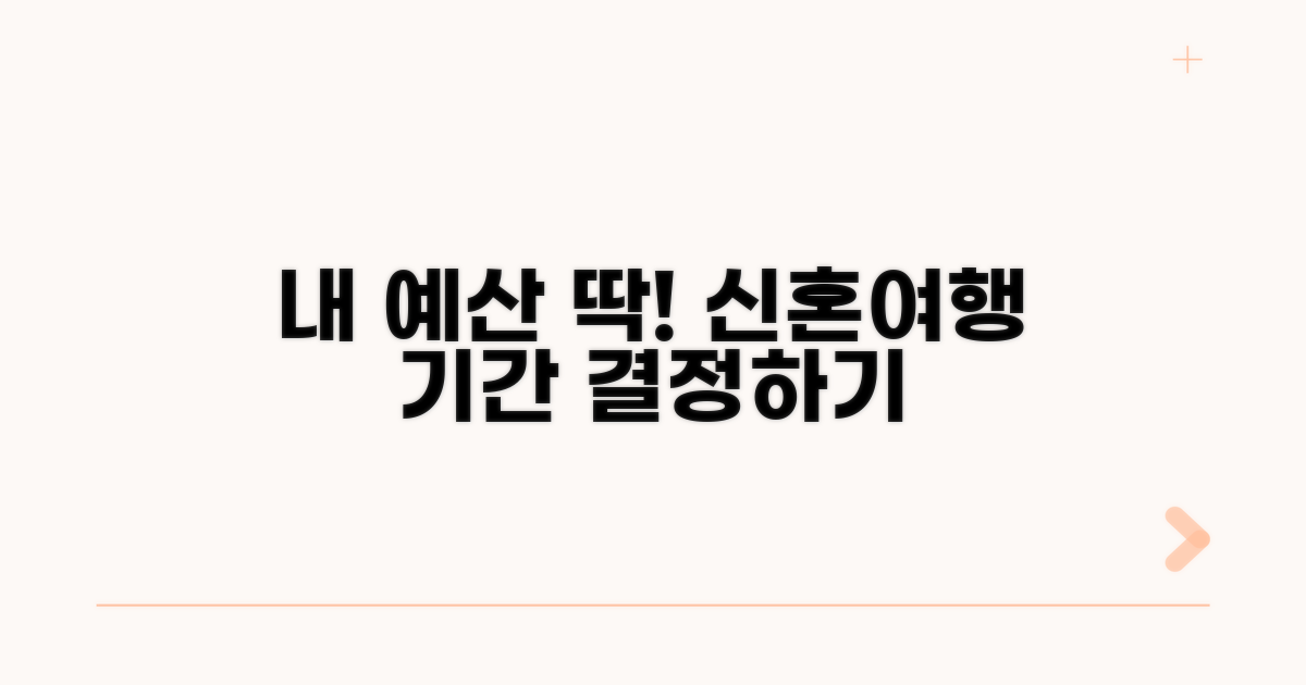 내 예산에 딱! 신혼여행 기간 정하기