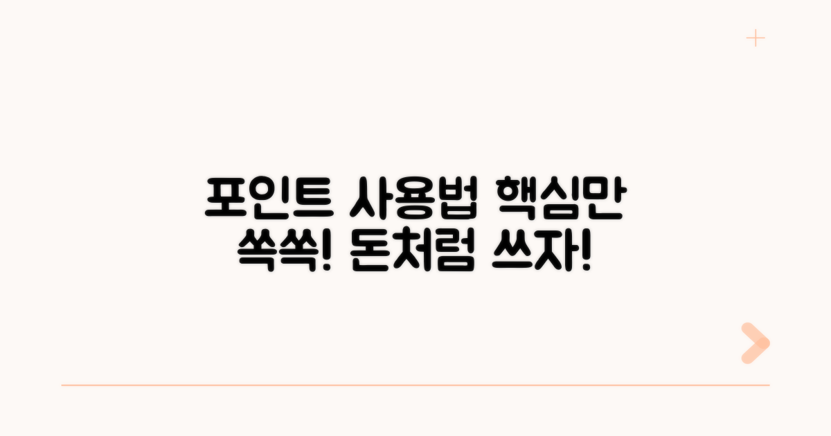 포인트 사용법 핵심 정리